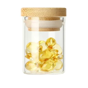 37mm Diameter 40ml Capacity Glass Bottle With Bamboo Lid Food Grade Safe Storage Bottle