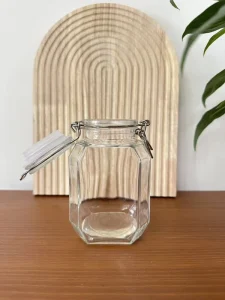 380ml Clear Glass Storage Jars, Airtight Clip Top Lid for Candy, Nuts, Coffee Beans, Dry Food