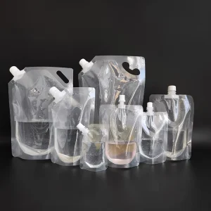 380ml Reusable Liquid Storage Tap Empty Clear Plastic Bag Retort Drink Pouches Packaging Stand up Transparent Spout Pouch