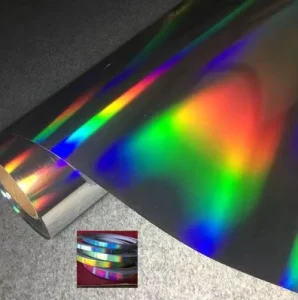3T Holographic Sticker Sheet Custom PET Holographic Film PVC Printable Waterproof Transparent Golden Holographic Film