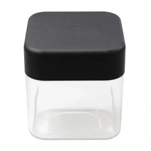 3oz 90ml Square Clear Glass Jar with Child Resistant Black Lid for Skin Care Cream Packaging