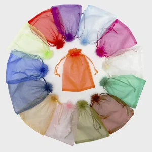 40*60cm Big Organza Drawstring Bag Customizable Gift Bag Jewelry Mesh Bag for Wedding Birthday Christmas Party Favor