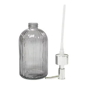 400ML Custom Colorful Bath Lotion Dispenser Glass Pump Bottles Clear Glass Refillable Hand Soap Dispenser