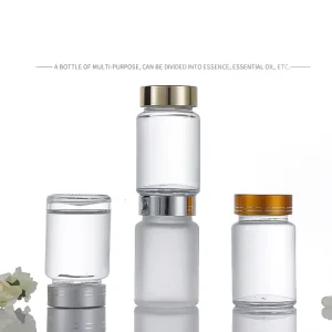 40ml 75 100 120 Frosted Round Glass Bottles Pharmaceutical Medicine Capsule with Screw Caps