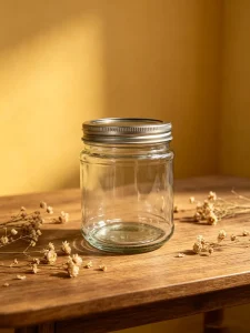 420ml Reusable Food Grade Round Glass Jar with Silk Screen Printing for Canned Food and Pickle Packaging
