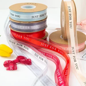45 Yards Medium-Satin Organza Ribbon Digital Printing Fresh Natural Style for Wedding Holiday Decorative Bouquet Packaging Gift