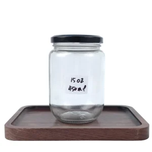450ML Clear Glass Jar for Handmade Jam Eco-friendly Food Storage with Aluminum Lid