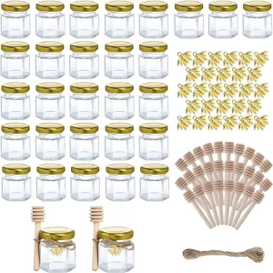 45ml 75ml 100ml Mini Honey Glass Bottle with Stopper Wedding Favor Jar Small Gift Container