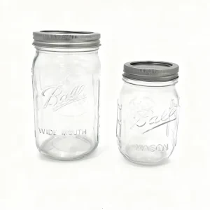 4oz 8oz 16oz 32oz Wide Mouth Glass Storage Jar with Airtight Hinged Lid Leak-Proof Gasket Plastic for Honey Jam Cookie