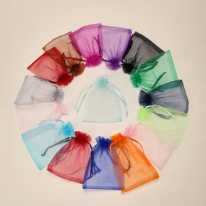 5*7 Organza Bags Gift Pouch with Different Size Accept Custom Packaging Bag for Jewelry Holiday Birthday Party Favor