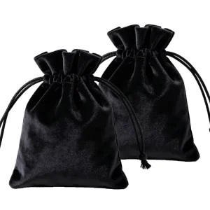 5*7cm Black Velvet Drawstring Cosmetic Dust Bags Velour Gift Packaging Pouches Customizable Logo Recyclable Lipsticks