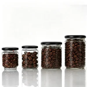50/85/110/175/210/240/370/550/740ml Food Grade Round Glass Jar for Coffee Bean/Powder Jam Honey Storage