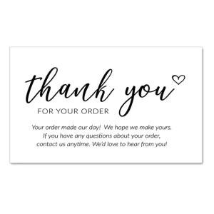50 Pieces Pack White Thank You Gift Cards Craft Paper Recyclable Simple Holiday Gift Packaging Decoration Greeting Cards