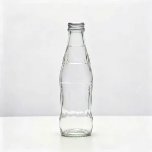 500ml Clear Embossed Glass Beverage Bottle With Aluminum Screw Cap for Juice Soda Iced Tea Custom Logo