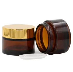 50g Brown Empty Cosmetic Cream Glass Jar with Screw Lid