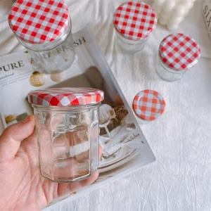 50ml 100ml 150ml 200ml 250ml 380ml 12-Sided French Style Grandma Style Glass Jars for Food Storage with Lids