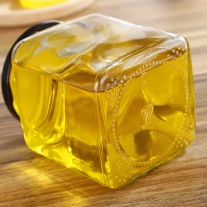 50ml 100ml 200ml 730ml Square Glass Storage Bottle High Mouth Pickle Jam Honey Jar with Sealed Lid