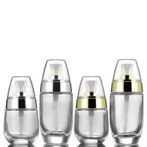 50ml 30ml Empty Clear Frosted Personal Care Glass Serum Bottles Foundation Lotion Bottle