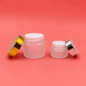50ml Clear Small Glass Cosmetic Jars with Lids 60 ml Empty Glass Makeup Containers for Sample Cream Lotion Powder
