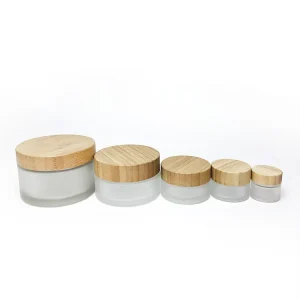 50ml Empty Skincare Cream Jar Eye Cream Jar with Bamboo Lid