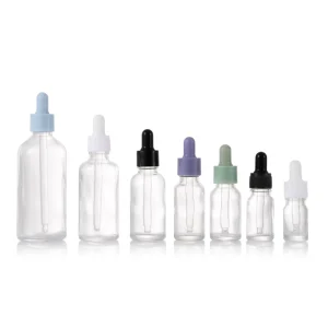 5~100ml Multi-capacity Transparent Glass Essential Oil Bottle with Dropper Cap Portable Cosmetic Dispenser