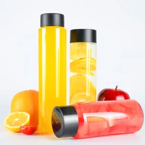 550ml 650ml 750ml 800ml 1000ml Custom Voss Cylinder Bottles with White Black Silver Colorful Plastic Lid