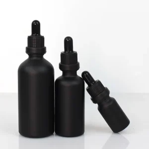 5ml 100ml Black Glass Large cap Essential Oil Bottle Plastic Tip Dropper Cosmetic Dispensing Empty Bottle