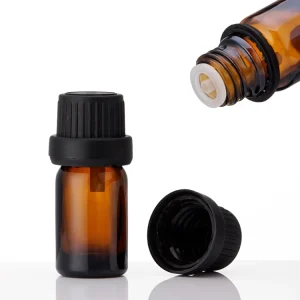 5ml 10ml 15ml 20ml 30ml 50ml 100ml Screw Cap Amber Botellas De Vidrio Skincare Containers with Black Tamper Proof Lid