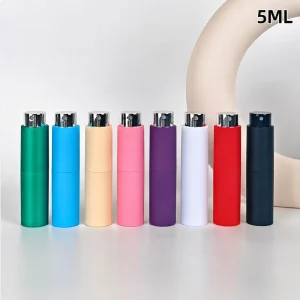 5ml Macaron Color Refillable Perfume Atomizer Plastic Rotating Travel Spray Bottle