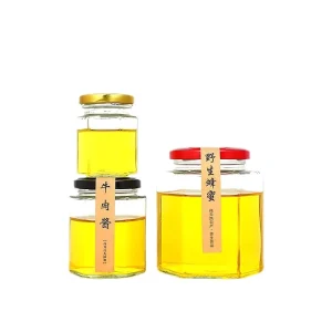 60ml 85ml 100ml 180ml 280ml 380ml 500ml 730ml Hexagon Jar Transparent Hexagonal Glass Honey Jar With Lid