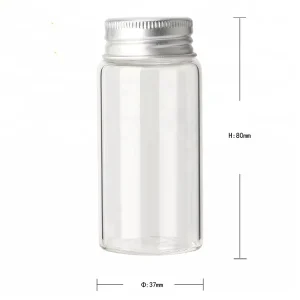 60ml Food Grade Clear Glass Storage Jar High Borosilicate Glass Screw Seal Aluminum Cap