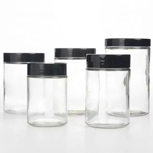 6OZ 24OZ Wide Mouth Straight Side Round Glass Jar with Lid