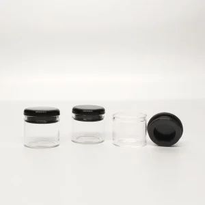 6ml Glass Jar with Clear Black Silicone Lid for Packing Concentrate Container Smoking Jar