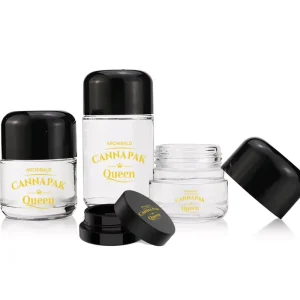 70ml 110ml 150ml 200ml Child Resistant Packaging Glass Jars Small Crystal Clear Frosted Glass Jar With Lid 3.5 Jars