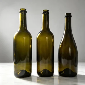75cl Champagne Bottle Antique Green Color 750ml Sparkling Wine Glass Bottle with Cork and Aluminum Foil Capsule