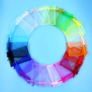 7x9cm Small Gift Bags Jewelry Packaging Organza Pouches Mini Candy Organza Bags With Drawstring