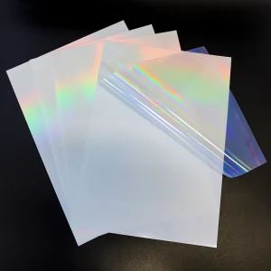 8.5×11 A4 Glossy PET Transparent Rainbow Holography Vinyl Sticker Paper Waterproof PE Acrylic Adhesive for Inkjet Printer