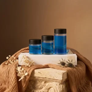 80ml90ml145mlmultiple Sizes of Glass Jars with Black Screw on Child resistant Lids for Capsules Tabletsand hay