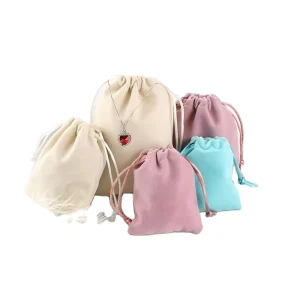 9*12CM Personalized Drawstring Jewelry Pouch Custom Dust Bag for Handbag Shoes Hat Wig with Logo