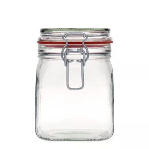 900ml Wire Bail Glass Jar Square Wire Bail Closure