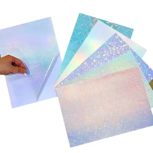 A4 Size Pressure Sensitive Adhesive Paper Self Adhesive Inkjet Laser Holographic Film Sheet for DIY Custom Printing