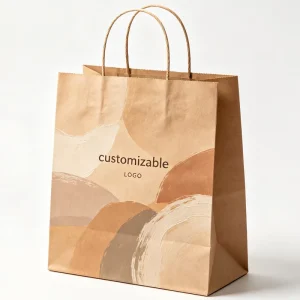 Abstract Texture Art Kraft Paper Tote Cotton Rope Handle Blended Texture Print Custom Logo Art Studio Gift Packaging Bag