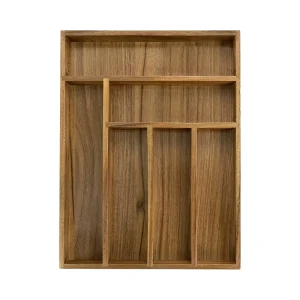Acacia Wood Kitchen Drawer Organizer Silverware and Utensil Cutlery Tray for Flatware Jewelry Tableware Usage