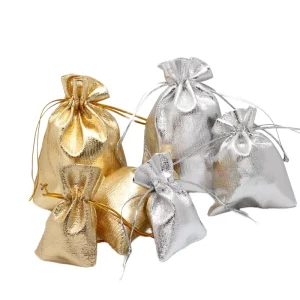 Adjustable Silver Gold Satin Jewelry Packaging Drawstring Velvet Drawable Organza Pouch Christmas Wedding Gifts Personalised