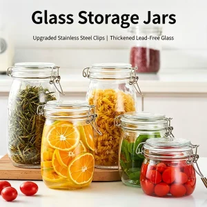 Airtight Sealed Glass Jar Food Grade Glass Jar Jam Tea Canister Wine Brewing Glass Bottle for Kitchen Pantry