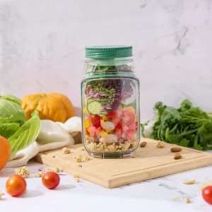 All-in-One Salad Pod Salad Jar with Dressing Container for Fresh On-The-Go Meals at Office Gym or Outdoors