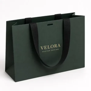 Allwin Packfactory Bespoke Printed Pattern Gift Shopping Paper Bag with Flat Ribbon Handle for Business Promotional Giveaway