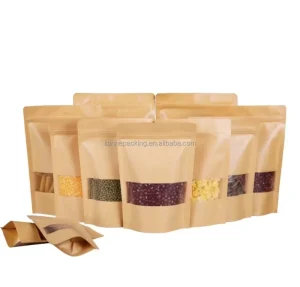 Aluminized Kraft Paper Bag Self Sealing Flat Bottom Food Packaging Plastic Bags