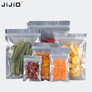 Aluminum Foil Custom Food Bag Clear Zipper Plastic Packaging Vacuum Bags Food Frosted Bag