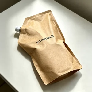 Aluminum Lid Kraft Paper Stand Spout Pouch Food Grade Self Standing Bag Solid Powder Granule Large Caliber Sugar Wine Custom